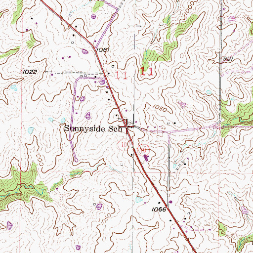 Topographic Map of Sunnyside School (historical), MO