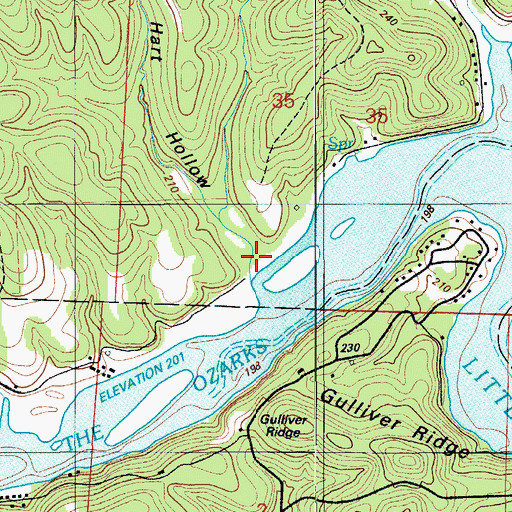 Topographic Map of Susan Hart Hollow, MO