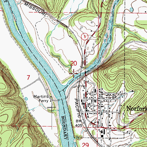 Topographic Map of Morton Creek, AR