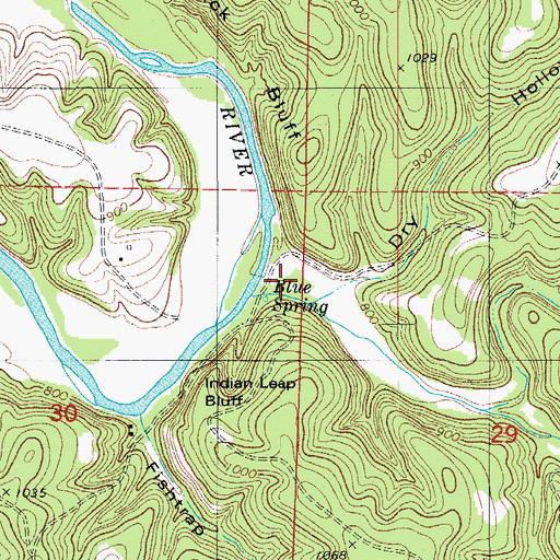 Topographic Map of Sweet Hollow, MO