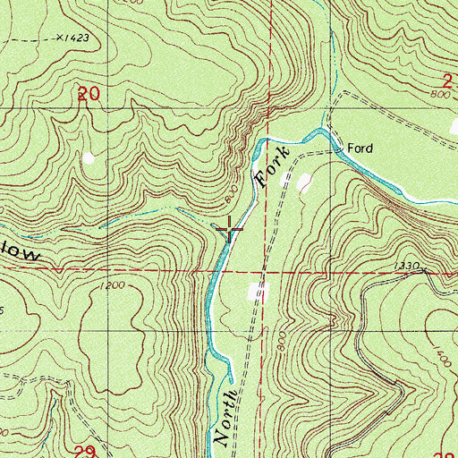Topographic Map of Mose Freeman Hollow, AR