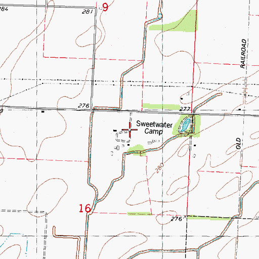 Topographic Map of Sweetwater Camp, MO