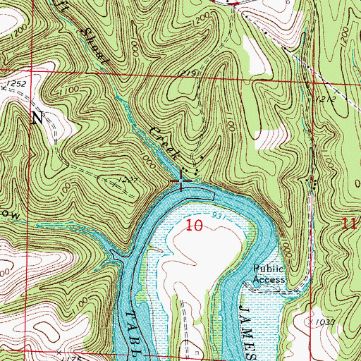 Topographic Map of Swift Shoal Creek, MO