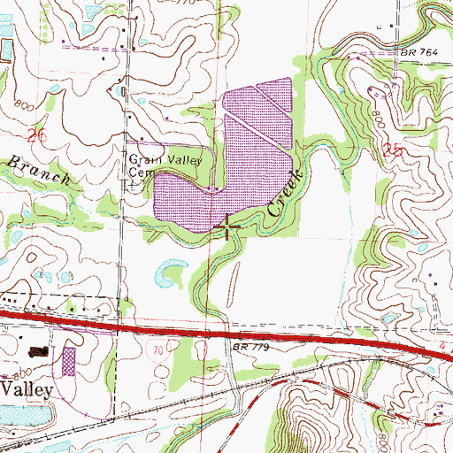 Topographic Map of Swiney Branch, MO