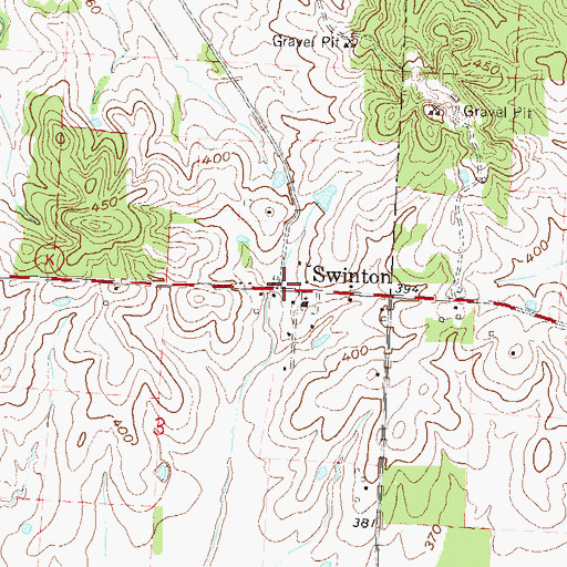 Topographic Map of Swinton, MO