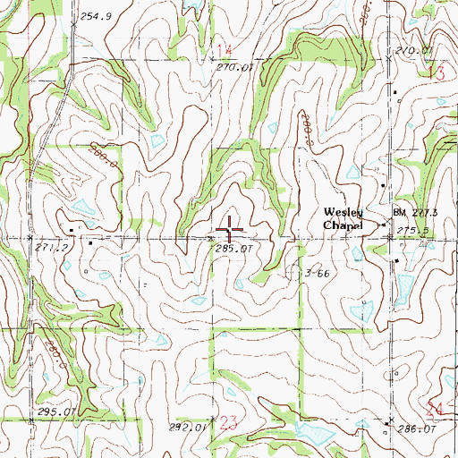 Topographic Map of Swisher School, MO