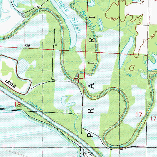 Topographic Map of Sycamore Branch, MO
