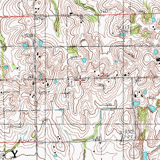 Topographic Map of Sycamore Cemetery, MO