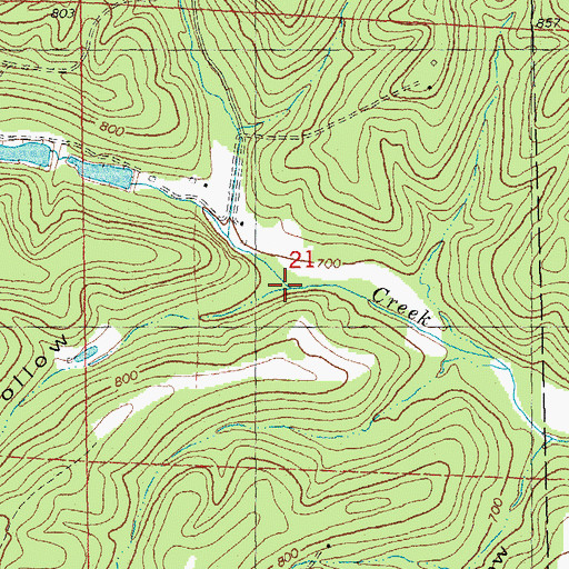 Topographic Map of Sycamore Creek, MO