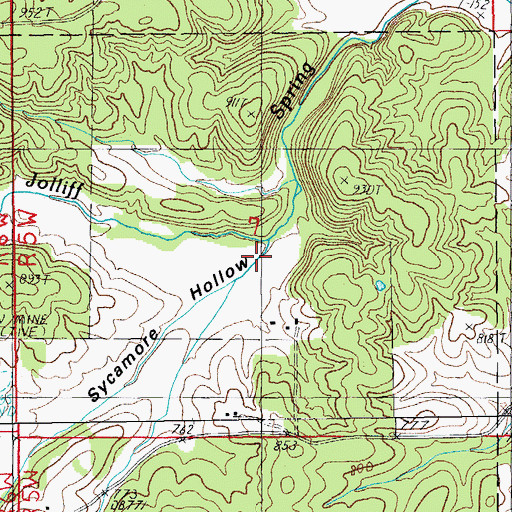 Topographic Map of Sycamore Hollow, MO