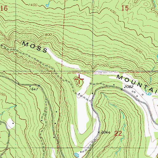 Topographic Map of Moss Mountain, AR