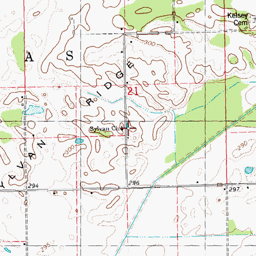 Topographic Map of Sylvan School, MO