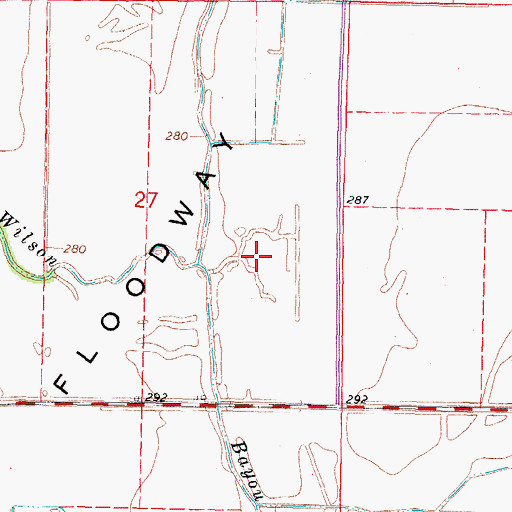 Topographic Map of T Louis Bayou, MO