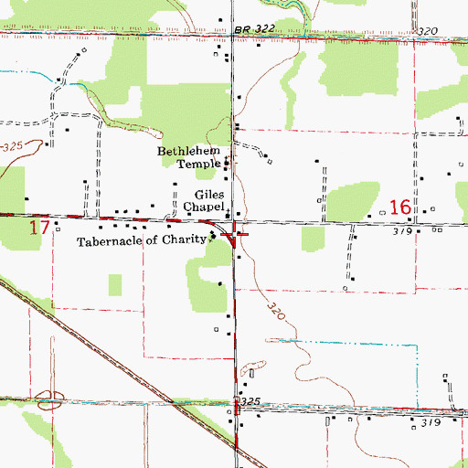 Topographic Map of Tabernacle of Charity Church, MO