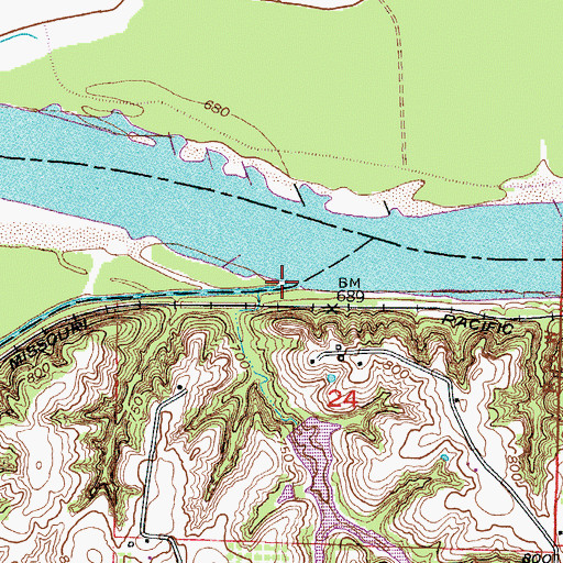 Topographic Map of Tabo Creek, MO