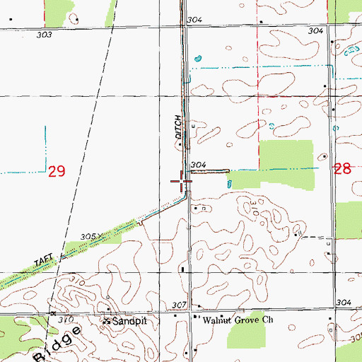 Topographic Map of Taft Ditch, MO