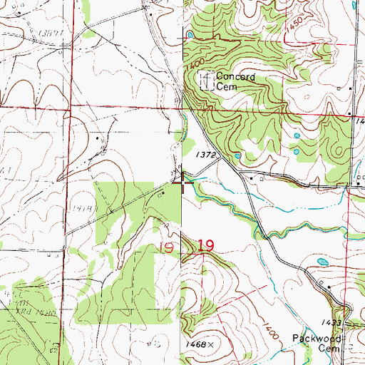 Topographic Map of Talbert Branch, MO