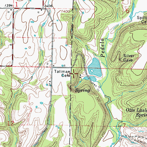 Topographic Map of Tallman Cemetery, MO