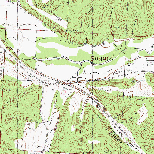 Topographic Map of Tanner Branch, MO