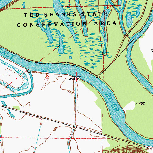 Topographic Map of Tanyard Branch, MO