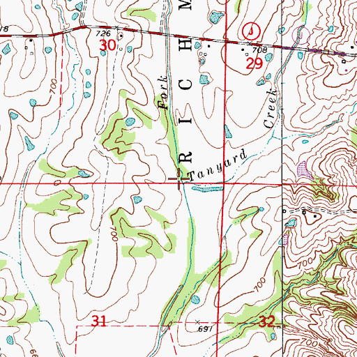 Topographic Map of Tanyard Creek, MO