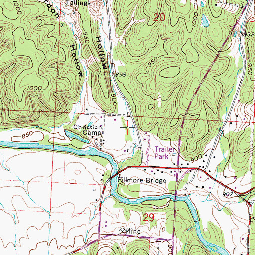 Topographic Map of Tanyard Hollow, MO