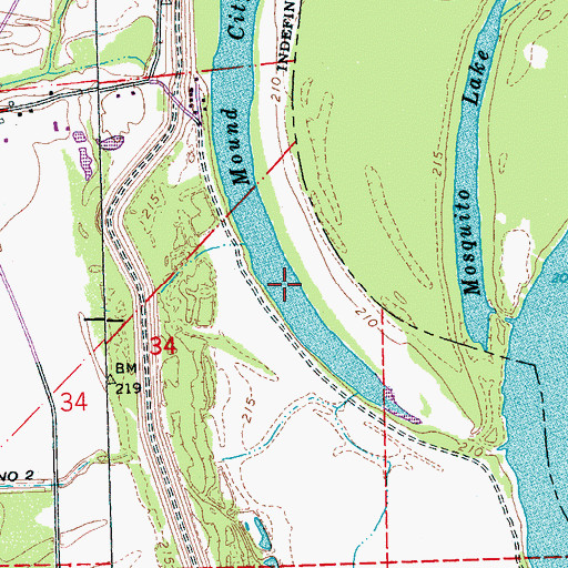 Topographic Map of Mound City Chute, AR