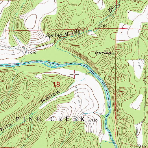 Topographic Map of Tar Kiln Hollow, MO