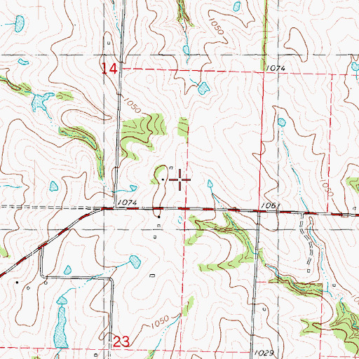 Topographic Map of Tarpley School, MO