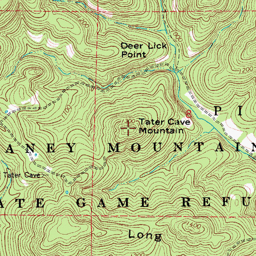 Topographic Map of Tater Cave Mountain, MO