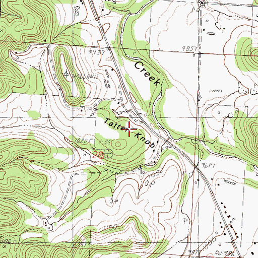 Topographic Map of Tatter Knob, MO