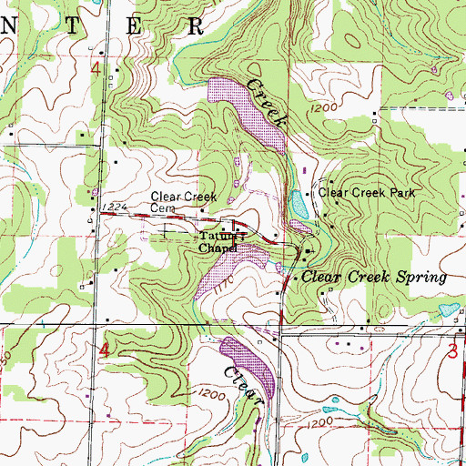 Topographic Map of Tatum Chapel, MO