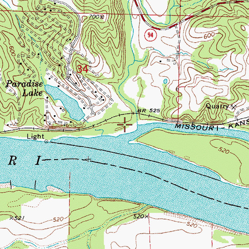 Topographic Map of Tavern Creek, MO