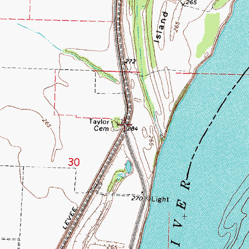 Topographic Map of Taylor Cemetery, MO
