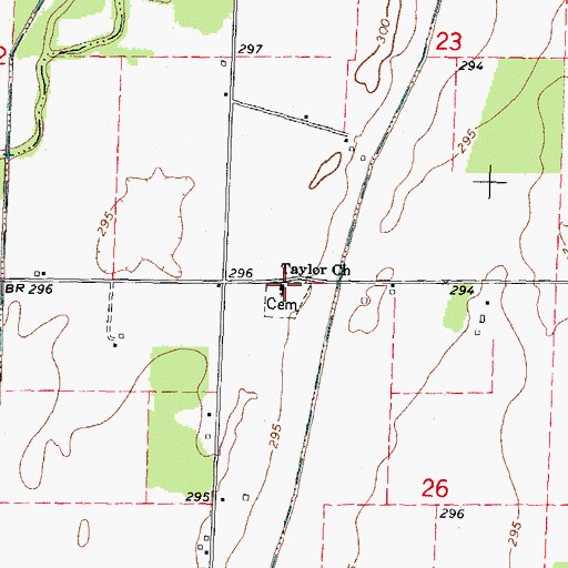 Topographic Map of Taylor Church, MO