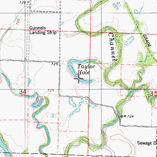 Topographic Map of Taylor Hole, MO