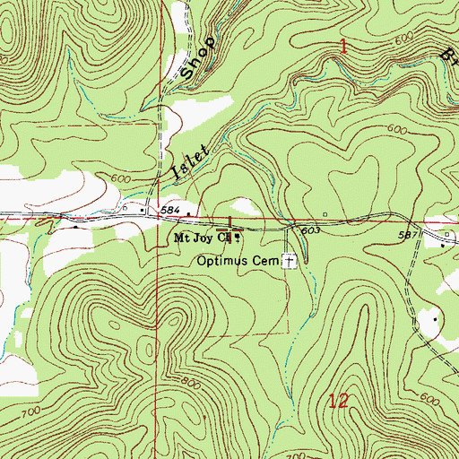 Topographic Map of Mount Joy Church, AR