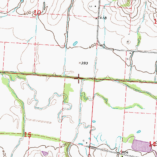 Topographic Map of Tedrick Creek, MO