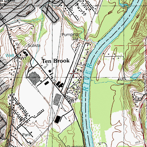 Topographic Map of Ten Brook, MO