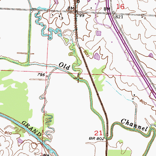 Topographic Map of Tennessee Creek, MO