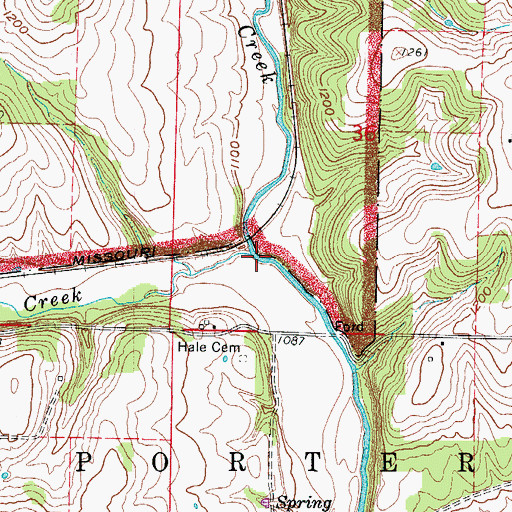 Topographic Map of Terrell Creek, MO