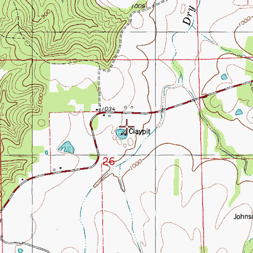 Topographic Map of Terrill Clay Pit, MO