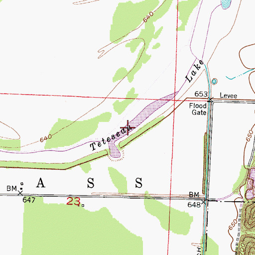 Topographic Map of Teteseau Lake, MO