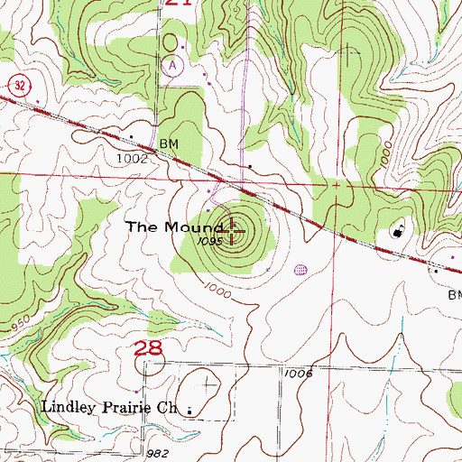 Topographic Map of The Mound, MO