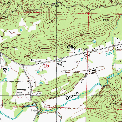 Topographic Map of Mount Moriah Church, AR