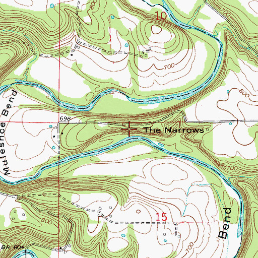 Topographic Map of The Narrows, MO