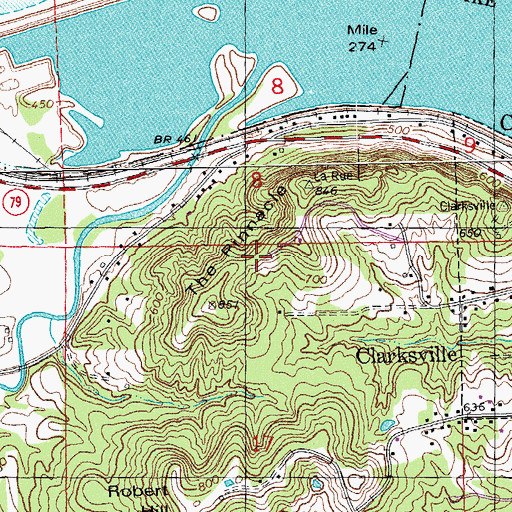 Topographic Map of The Pinnacle, MO