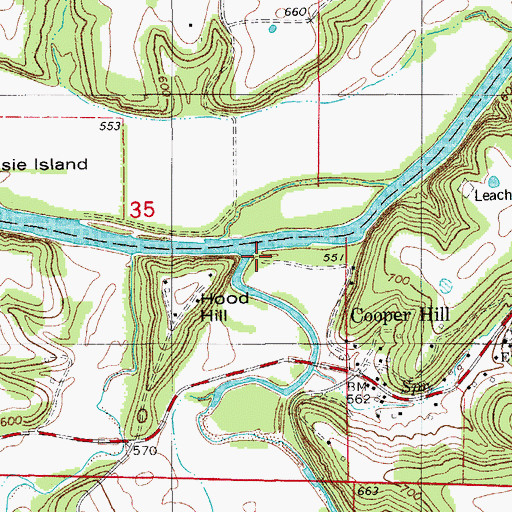 Topographic Map of Third Creek, MO