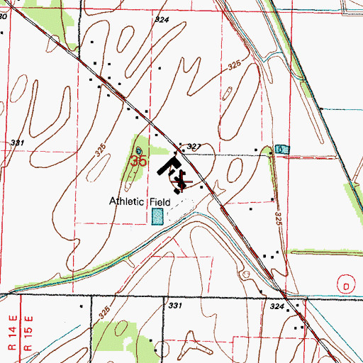 Topographic Map of Thomas W Kelly School, MO
