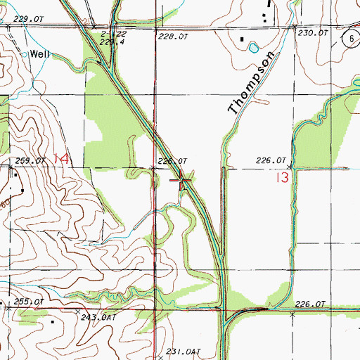 Topographic Map of Thompson Creek, MO